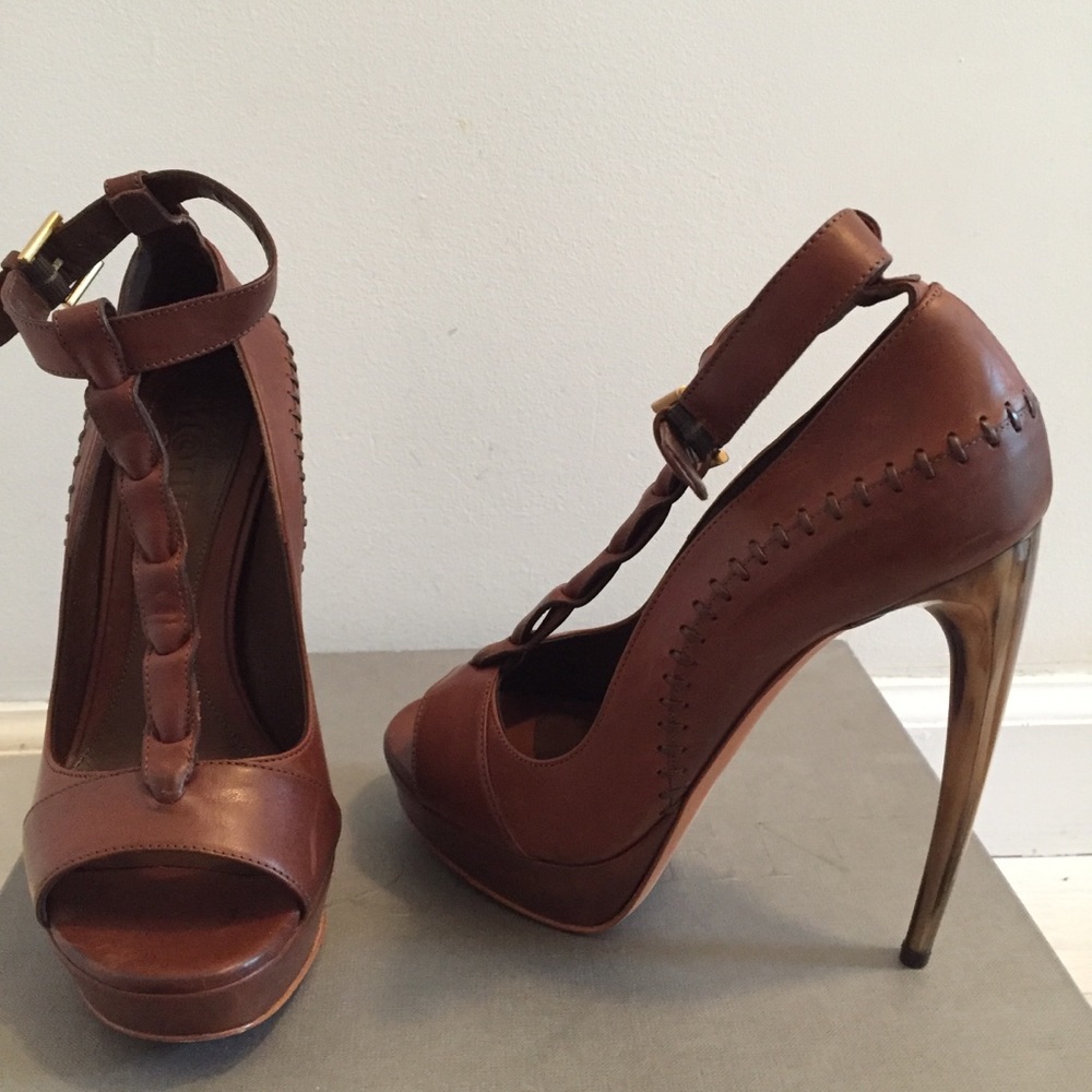 Alexander McQueen t-strap leather sandals SZ IT36 - Picture 5 of 8